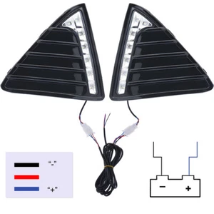 2x LED Tagfahrlicht DRL Lampe Für Ford Focus MK3 2011-2014 Gelbes Weißes Licht - Picture 1 of 15