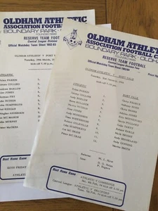 4 ( No ) OLDHAM ATHLETIC Res v PORT VALE Res 80/90s. - Picture 1 of 2