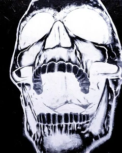Shock SKULL Painting Portrait- Original art-16"x20" -UV Blacklight - Picture 1 of 12