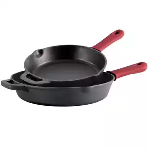 Tramontina Pre-seasoned Cast Iron Skillet Fry Pan With Removable Silicone Grips - Picture 1 of 11