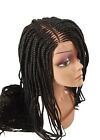Long Black Braided  Wig with Baby Hair Synthetic Lace Front Wigs for Women 40in