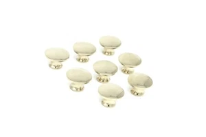8 SMALL BRASS KNOB LOTS OF 8 SOLID BRASS, 3/4"  DIA. X 9/16 PROJECTION - Picture 1 of 4