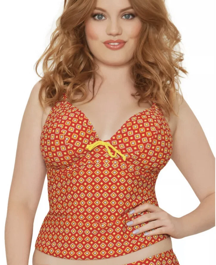 Camiseta Tankini para Mujer Curvy Kate CS2826 Casablanca Cuello Halter en Azafrán Foto 1 de 3