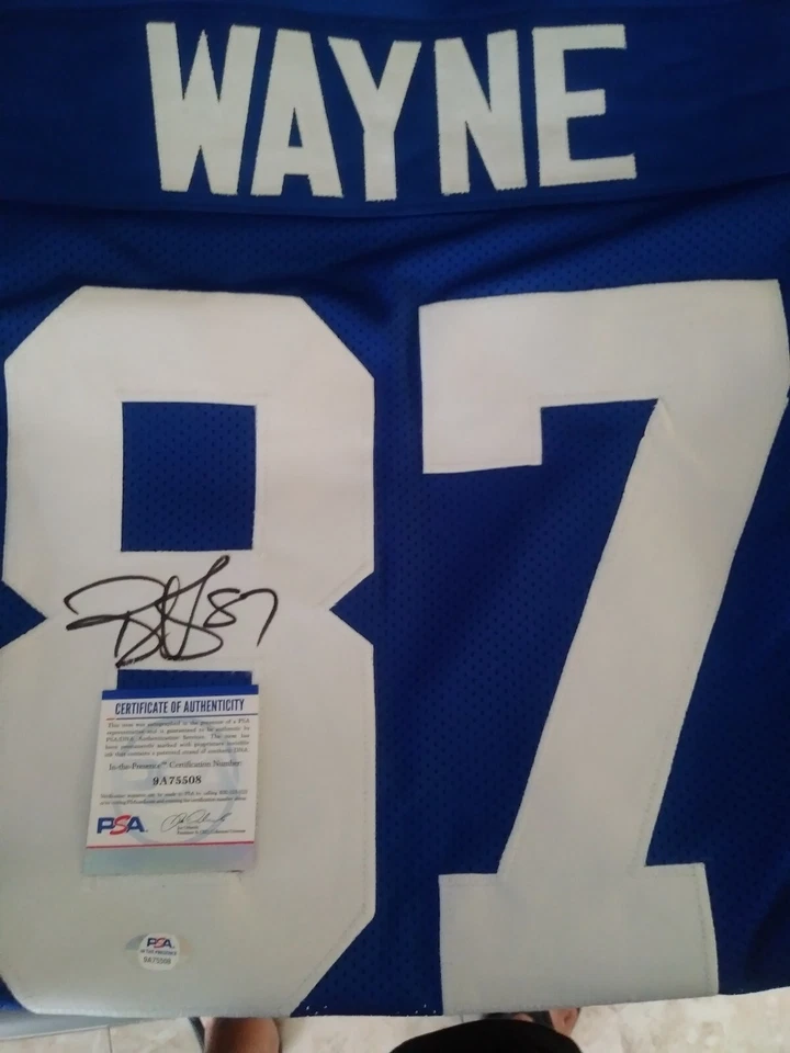 Reggie Wayne Authentic Signed Blue Pro Style Jersey Autographed PSA #9A75508 - Image 1 of 3