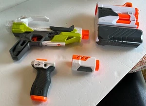 (LOT OF 4) Nerf NStrike & Modulus Attachments - Barrel/Scope/Pistol Grip WHITE - Picture 1 of 7