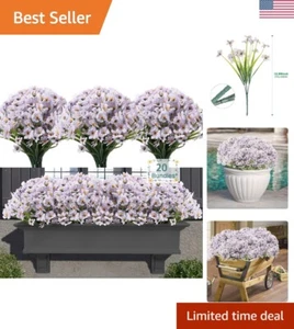 20 Bundles UV Resistant Artificial Flowers - Realistic Silk for Outdoor Decor - Picture 1 of 10