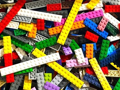 Lego Lot of 115 Assorted Color Plates 2x12 2x10 2x8 2x6 2x4 2x3 2x2 Bulk + BONUS - Image 1 of 4