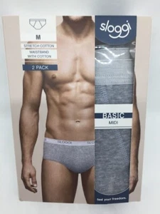 2 Slip Uomo Sloggi Basic Midi grigio/nero Basic intimo - Foto 1 di 3