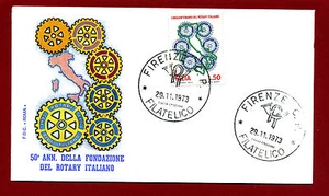 F D C - BUSTA PRIMO ROMA 1973 50° ANN.DELLA FONDAZIONE del ROTARY ITALIANO - Picture 1 of 1