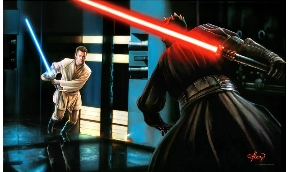 星球大战幻影威胁复仇我的大师平版印刷品 24x14 全新 — 第 1/1 张图片