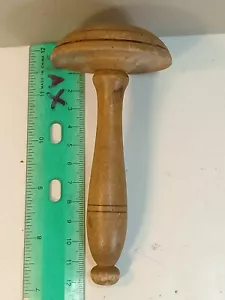 WOODEN vintage DARNING MUSHROOM sewing TOOL decorated with old rural motif YU - Picture 1 of 9