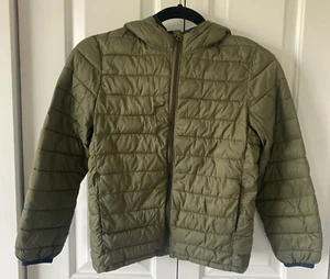 GAP KIDS Pirmaloft Hooded Lightweight Jacket Size M (8-9) Olive Green - Picture 1 of 4