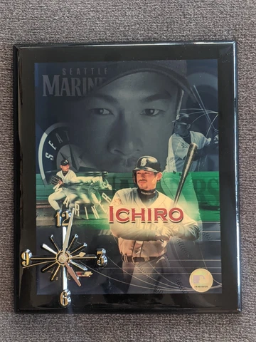 MLB Ichiro Seattle Mariners RARE Authentic Baseball Wall Clock Collectible 12x10 Cover