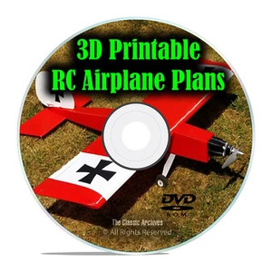25 DRUKOWANYCH 3D Pilot zdalnego sterowania Radio RC Model samolotu Plany .STL pliki, DVD I21 - Zdjęcie 1 z 1