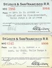 ( 2 Items ) 1914 1916 St Louis San Francisco Wells Fargo Express Railroad Pass