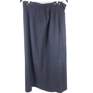 Maxi gonna a matita vintage Sag Harbour donna taglia 14 nera misto lana nylon - Foto 1 di 5