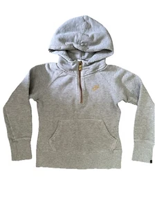 Nike Sweater Hoodie Size Small 8 Cotton Heather Grey Premium Pockets S Youth - Picture 1 of 11