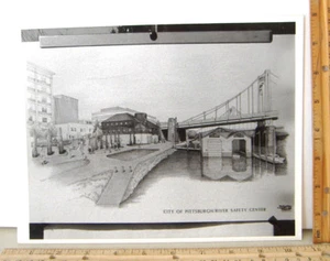CITY OF PITTSBURGH ~ RIVER SAFETY CENTER ~ VINTAGE 8 X10 SCHWARZ-WEISS FOTO - Bild 1 von 4