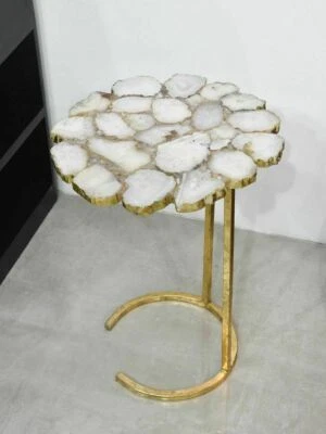 18" Agate Table Top Natural stones Work Handmade Decor - Image 1 of 3