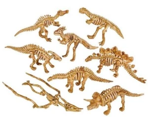 16 PC 2" Dinosaur Fossil Skeleton Figures Two of Each Jurassic Dino Bone Toy - Picture 1 of 1