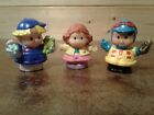 Fisher Price Little People Lot of 3 Figures Girl Boy Racecar Driver Kids Play 