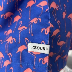 Camisa RS SURF Azul Rosa Flamenco Abotonada Talla M Calce Clásico - Imagen 1 de 9