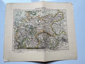 1898 antique map of the German Empire vintage lithograph - Picture 1 of 4