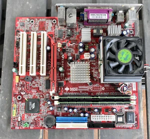 Working Retro MSI MS-6734 (KM4M) Motherboard Socket A AMD 2500+ CPU 2GB Ram AGP - Afbeelding 1 van 6
