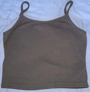 girls black super soft sleeveless cropped tank top, 9 years Shein pullover shirt - Picture 1 of 6