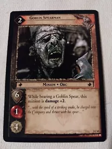 2002 LOTR DESCIFRADOR EL SEÑOR DE LOS ANILLOS TARJETA DE JUEGO DE PELÍCULA #2C65 GOBLIN SPEARMAN ORC - Imagen 1 de 2