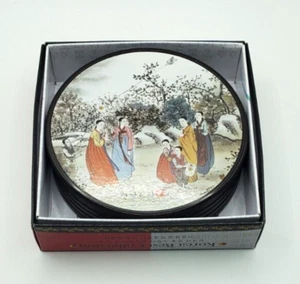 Vintage Korean Coasters New Open Box Art Work By Kim Jong Rae 6 in Set - Picture 1 of 10