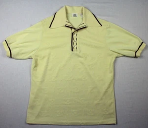 Vintage 70's West Coast Casual Short Sleeve Polo Shirt Mens XL Slim Yellow - Picture 1 of 5