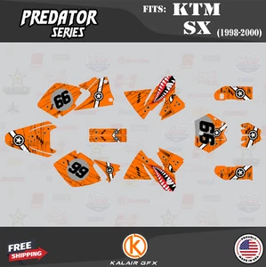 Graphics Kit for KTM 125SX 200SX 250SX 300SX 380SX (1998-2000) Predator - Orange - Picture 1 of 6