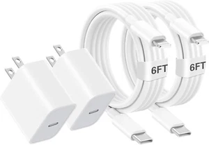 2-Pack Super Fast Charger Type C for IPhone 14 13 12 11 Pro Max Xs XR 8 7 6 Plus - Picture 1 of 6