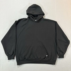 Vintage Russell Athletic Hoodie Sweatshirt XL schwarz unbedruckt 90er Y2K Grunge - Bild 1 von 13