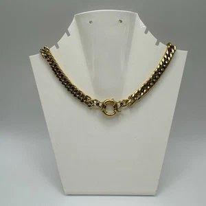 Chunky 18ct Yellow Gold Filled Heavy Curb Chain Charm Holder Choker Durable 62g - Picture 1 of 8