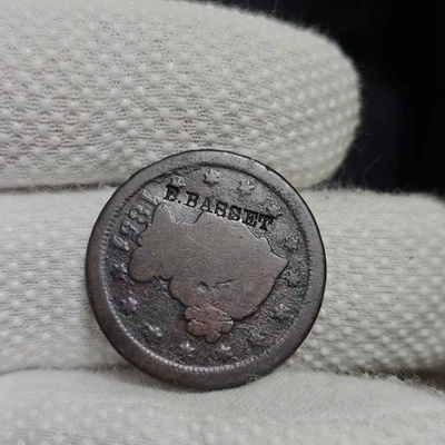 Contador de centavos grande 1851 carimbado B. BASSET B-380 ourives? - Imagem 1 de 4