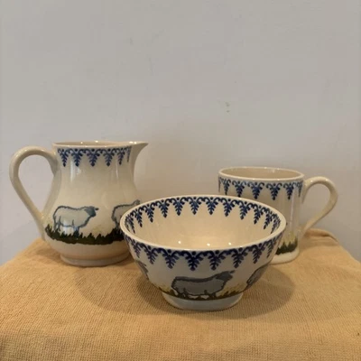 Brixton Pottery 3 Pieces Pitcher, Mug, Small Bowl Really Nice! - Image 1 of 4