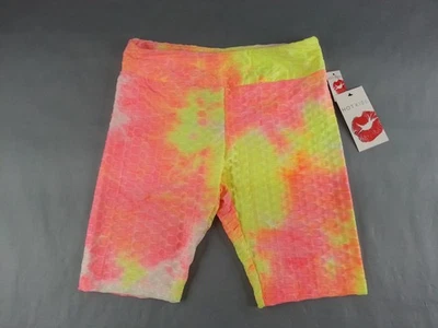 NEW NWT Hot Kiss Size Large Tye Dye Stretch Ruched Bottom Shorts - Image 1 of 4