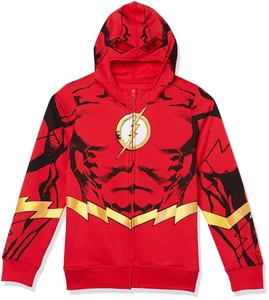 DC Comics Little Flash Cosplay Zip-up Hoodie with Cape-Dc-Boys 4-20 - Picture 1 of 8
