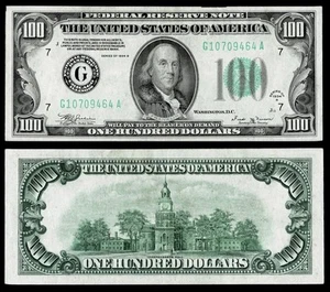 1934-B $100 DOLLAR FEDERAL RESERVE NOTE~CHICAGO,IL~ VERY FINE - Picture 1 of 1