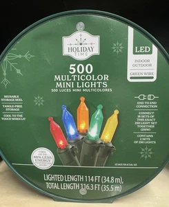 Holiday Time 500 Multicolor Mini Lights LED 116’FT Christmas Decor NEW - Picture 1 of 2