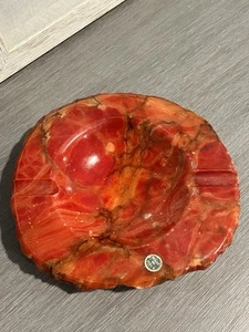 Vintage Handmade Alabaster Ashtray Made In Italy Hand Carved - Picture 1 of 7