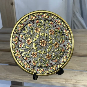 Handgefertigter Marmor Blattgold Teller aus der Königsstadt Jaipur (Rajasthan) - Bild 1 von 4