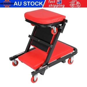 NEW 2 In 1 Foldable Mechanics Z Creeper Seat Rolling 40" Chair Garage Work AU - Picture 1 of 13