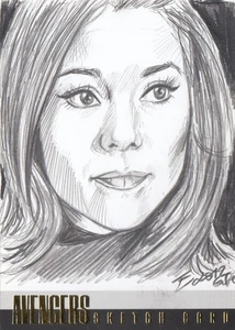 THE AVENGERS 50TH ANNIVERSARY (2012) - ELFIE LELOULEUX EMMA PREVIEW SKETCH 1/1 - Picture 1 of 2