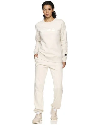 Conjunto de Moletom e Gola Redonda Bege Reebok Feminino - Tamanho XL Novo com etiquetas - Imagem 1 de 4