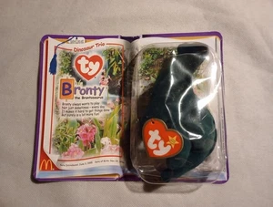 Bronty the Brontosaurus McDonald's Teenie Beanie Babies 2000 ty Dinosaur Trio - Picture 1 of 6