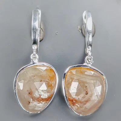 Pendientes Gemas Zafiro Dorado Natural Plata de Ley 925/E128961 Foto 1 de 4