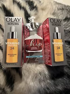 Olay Vitamin C+ Peptide 24 Brightening Serum 13oz 2pk plus whip hydrating sample - Picture 1 of 3